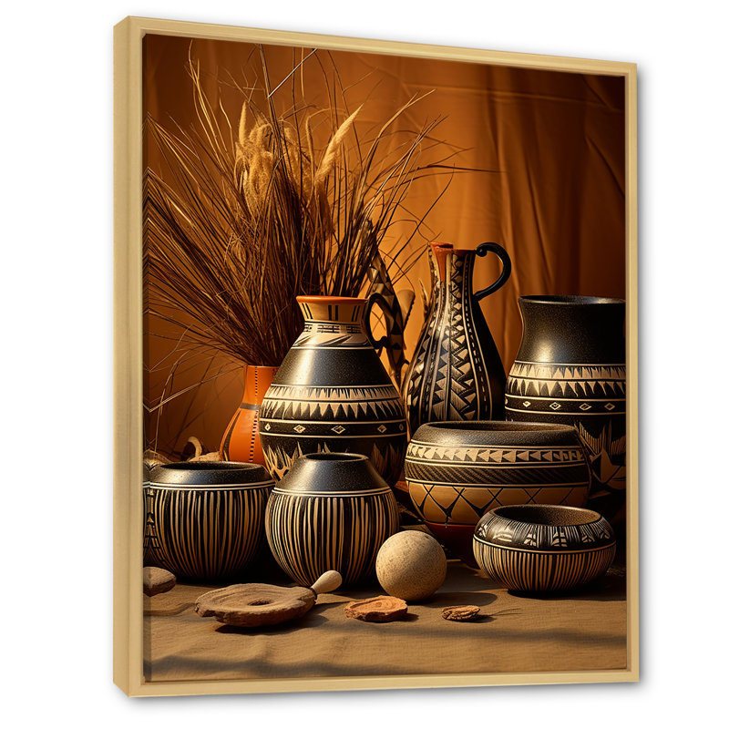 Art de la ville de Villeparis, poterie Serenity I, H 32 po x l 24 po x P 1 po, Cadre naturel flottant