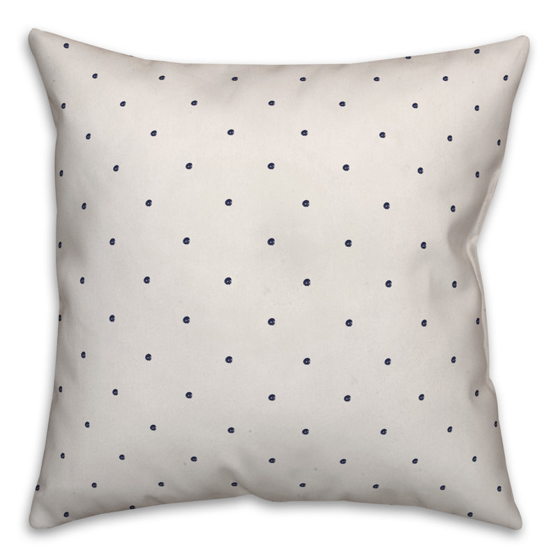 Polka Dots Reversible Throw Pillow, 20" x 20", White/Navy Polka Dots 2