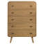 Commode de chambre à coucher à 5 tiroirs Winston Light Ash