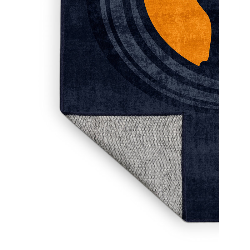 Tapis bleu marine moderne et contemporain lavable à la machine Balbo, 7 x 9