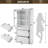 70.1" Modern Tall Bathroom Storage Cabinet - Freestanding With Glass Doors, 2 Adjustable Shelves, 3 Drawers - For Bathroom, Kitchen, Living Room | Gift Idea-507026242