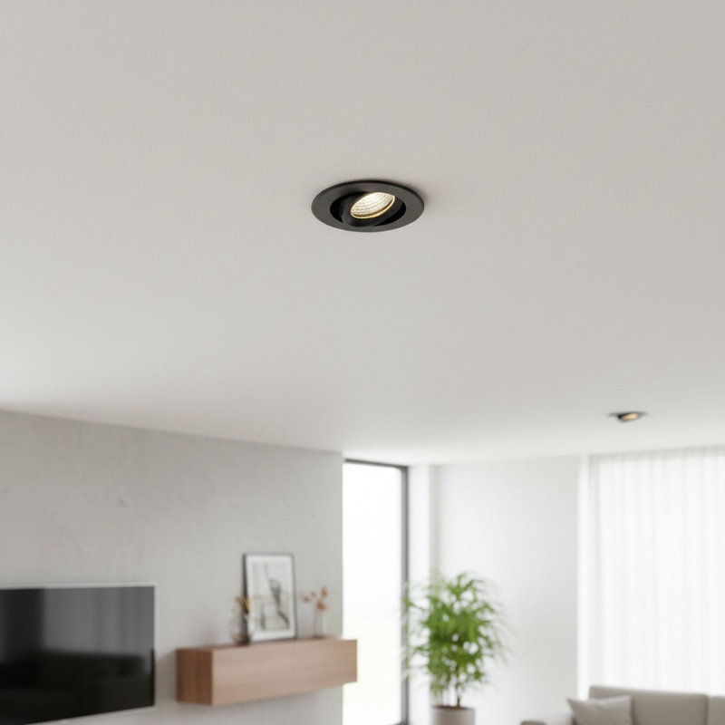 UltraBeam 6 Watt LED Black IP65 Waterproof Recessed LED Downlight Fitting