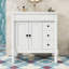 Meuble-lavabo de salle de bain avec lavabo en céramique, portes à fermeture douce, 3 tiroirs et tablette réglable-1434670918