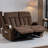 Loveseat Recliner Sofa with Cup Holders, 2 Seat Manual Recliner Chair, reclining loveseat couch for Living Room, Home Theater, Small Spaces, Brown-394820084