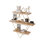 Tablette murale moderne, fabrication en bois massif, 23,6 po x 6,3 po x 23,6 po | Supports en métal, supportant jusqu'à 26,5 lb au total | Élégante couleur dorée et brune, conception géométrique unique | Parfait pour la décoration et l'organisation de la maison