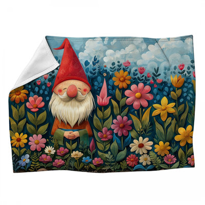 Gnome Garden Throw Blanket