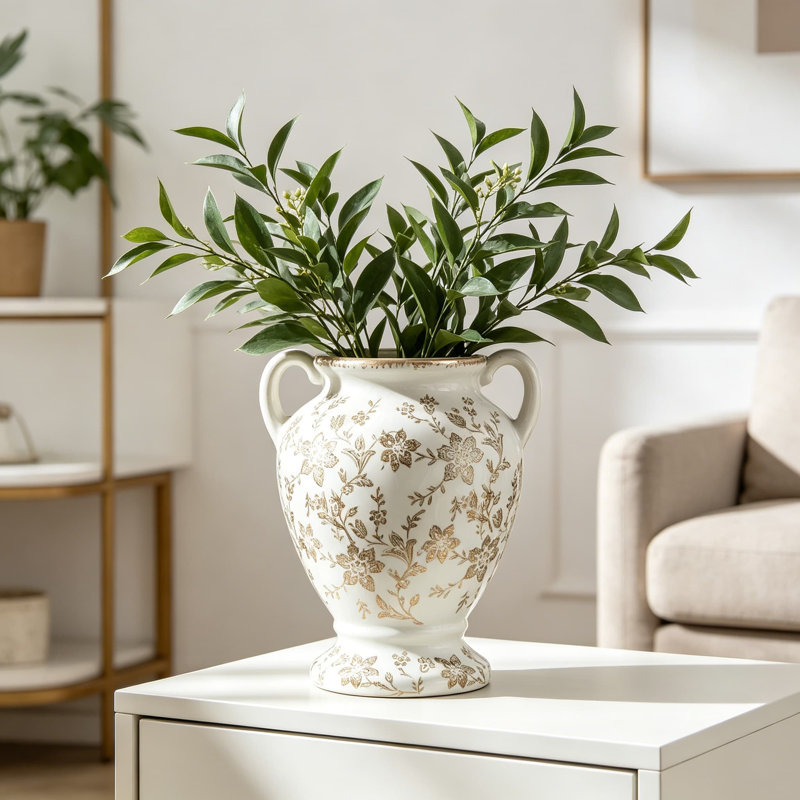 Vase en céramique rétro à motif floral de style rétro chinois