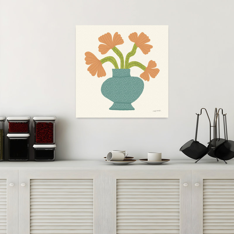 "Flower pot I", art mural contemporain, H 18" x l 18"