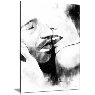 Kissing Couple - Wrapped Canvas Print