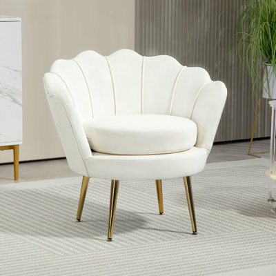 Modern Accent Chair Velvet Fabric Leisure Club Chair with Gold Legs