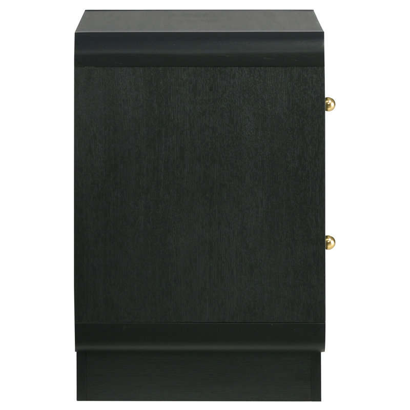 Cavelle 2-Drawer Nightstand Bedside Table Black