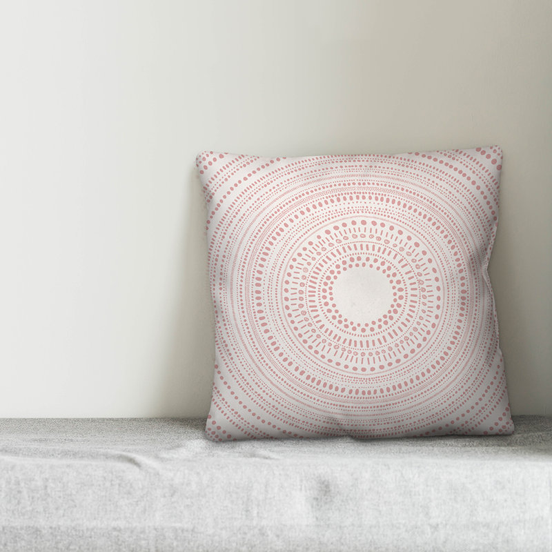 Damask Reversible Throw Pillow, 16" x 16", Blush/White