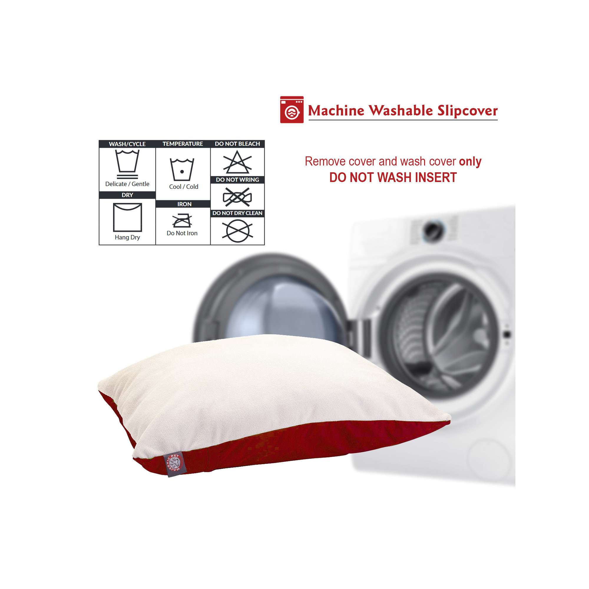 Rory Classic Pet Bed, Red, Large