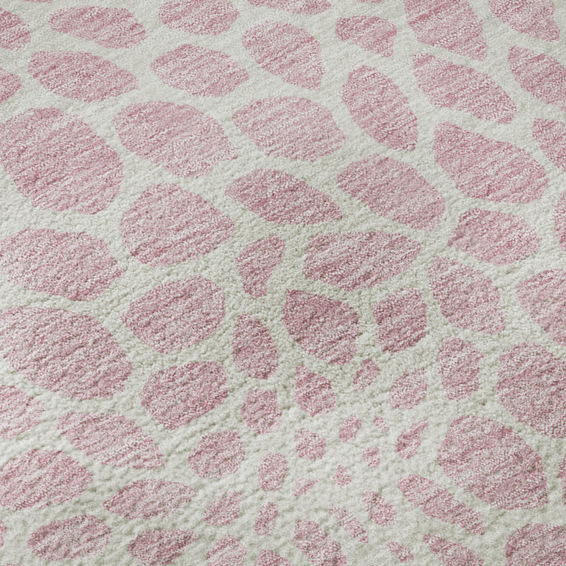 Premium Machine Washable Prisco Pink Rug, Rectangle 9' x 12'
