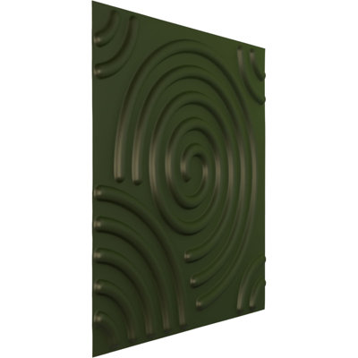 Panneau mural décoratif 3D en spirale EnduraWall l 19 5/8 po x H 19 5/8 po, vert canyon satiné UltraCover (couvre 2,67 pieds carrés)