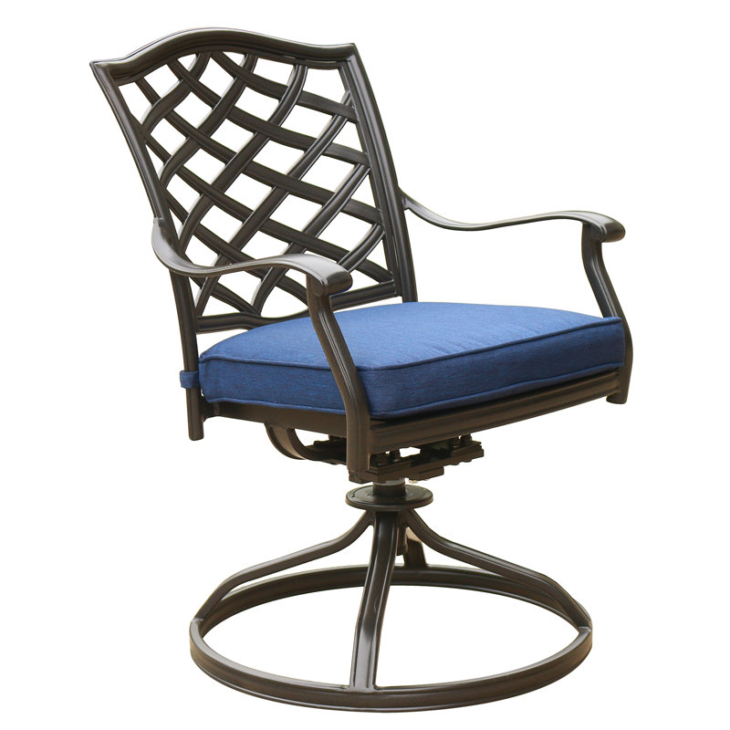 Fauteuil de patio Annecorinne, Marine, Espresso brun
