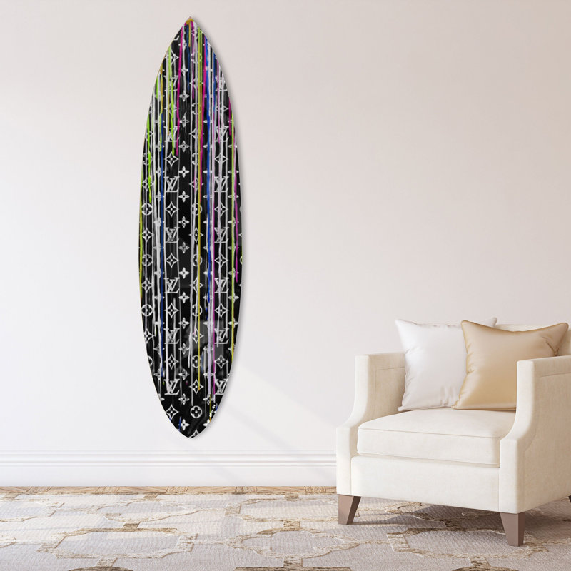 Pop Art Drip Night Decorative Acrylic Surfboard by Oliver Gal