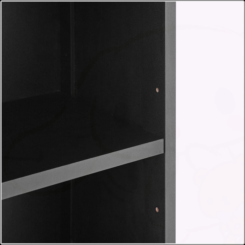 Armoire de salle de bain autoportante polyvalente avec plusieurs options de rangement, Noir