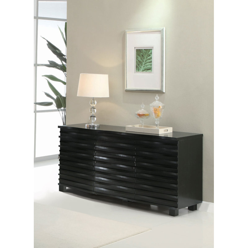 Coad 3-drawer Sideboard Buffet Storage Cabinet Black