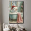Très grande reproduction d'art sur tissu - Décoration de chambre à coucher fantaisiste bonhomme de neige sarcelle - «Assemblage requis (cadre non fini)»-131380783