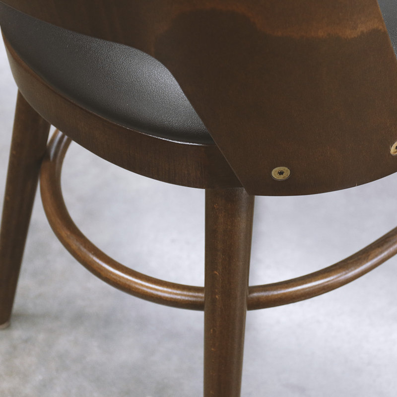 43 Wood Back Side Chair, Gray, Walnut