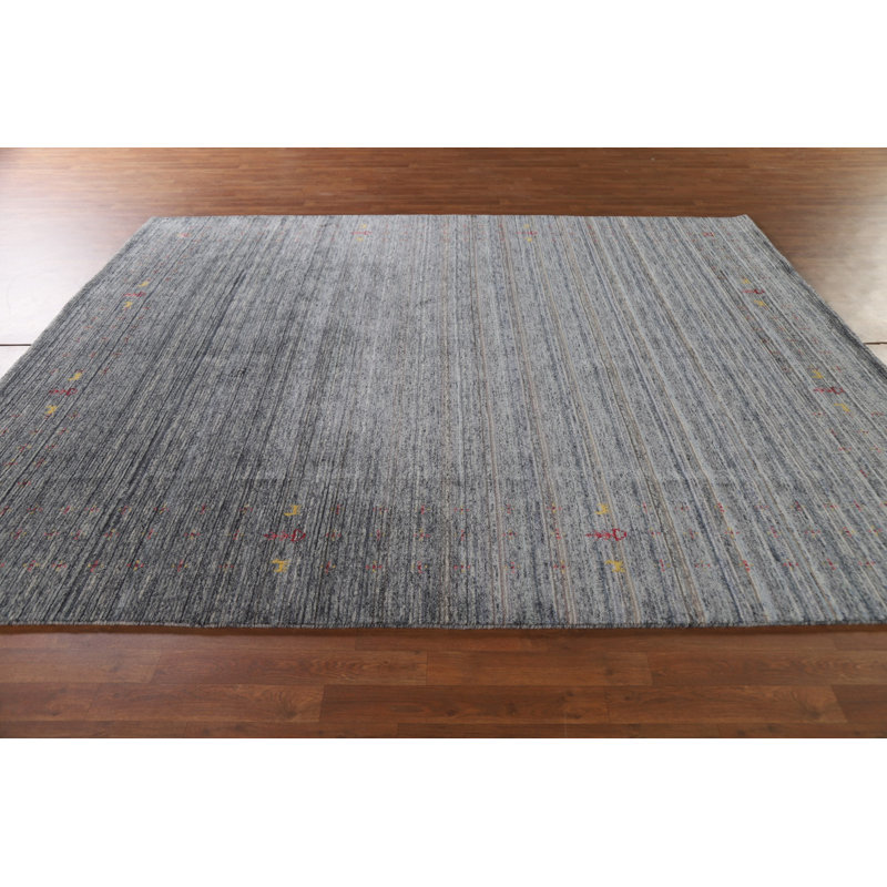 Tapis indien fait à la main gris Gabbeh 8 x 10