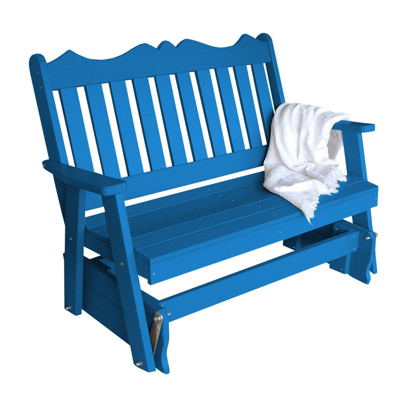 Fauteuil oscillant en plastique recyclé 4 pieds York, Bleu