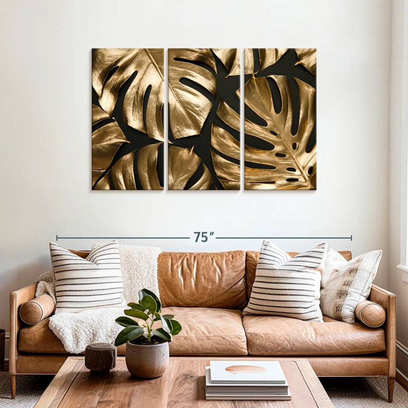 Harnek Golden Tropical Monstera, H 36 po x l 57 po
