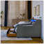 Canapé-lit rembourré avec lumières DEL, rangement, tête de lit réglable et recharge sans fil pour une vie moderne