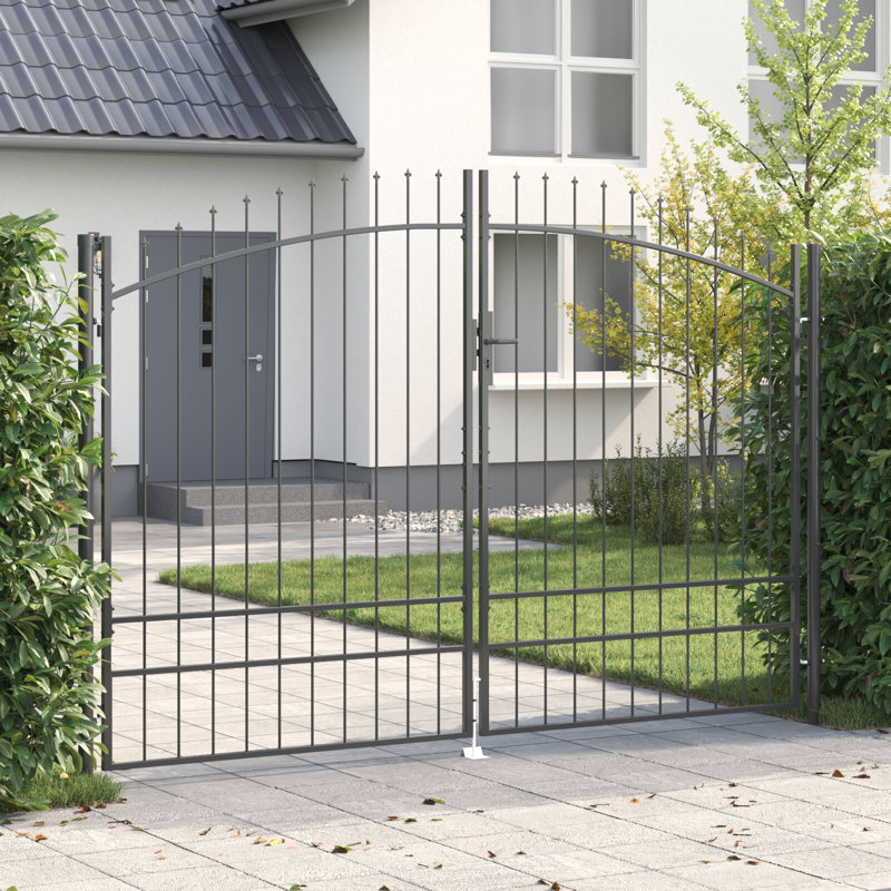 200cm H x 300cm W Grey Powder-Coated Steel Gate