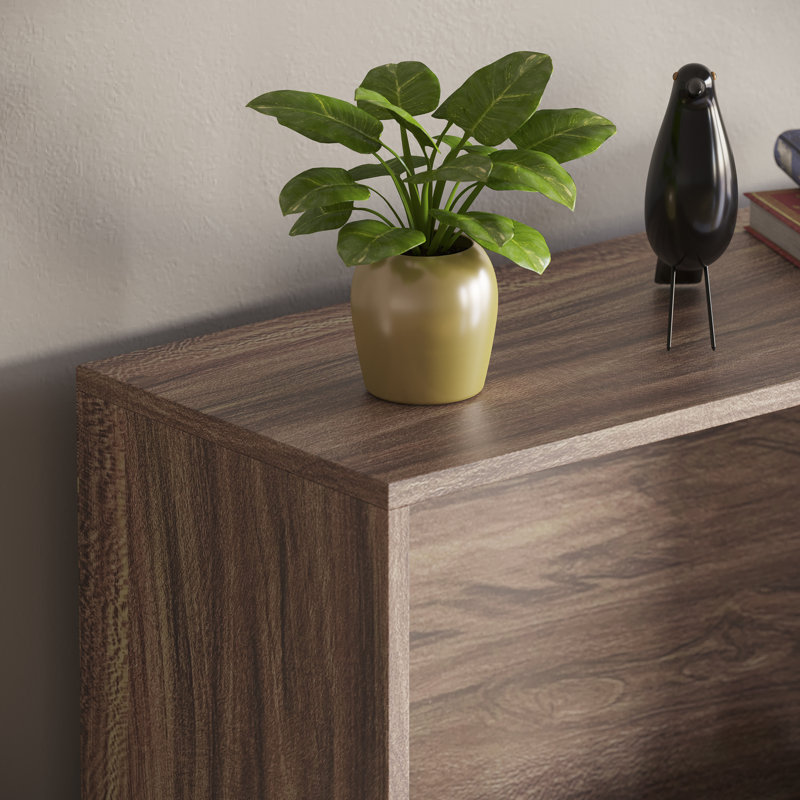 142cm H x 60cm W Standard Bookcase, Walnut, 175 cm H x 60 cm W