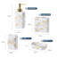 4 Piece Bathroom Accessories Set - White Bathroom Accessory Sets Includes Lotion Dispenser, Toothbrush Holder Tumbler, And Soap Dish - Glossy Finish (Marble, White)