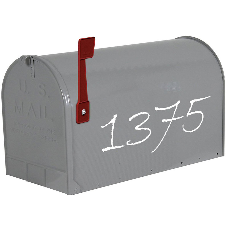 4 po numéro de maison autocollant, Blanc, Oui