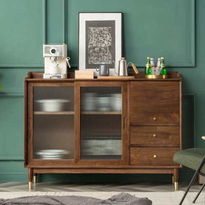 Buffet en bois de noyer massif