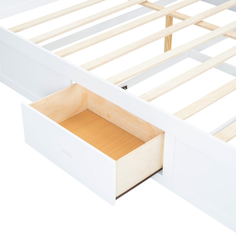 Lit plateforme élégant avec très grand lit, Blanc
