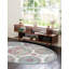Tapis floral en polypropylène tissé à la machine ivoire / bleu / rouge-1346750572