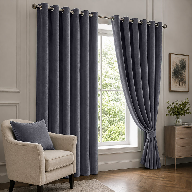 Velvet Room Darkening Curtain Panel Pair, 228 cm X 228 cm