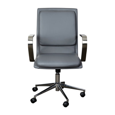 Fauteuil de direction pivotant rembourré à dossier moyen avec accoudoirs