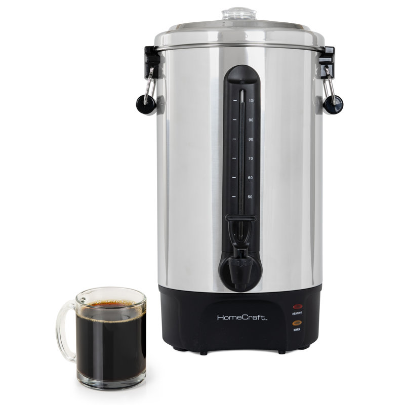 HomeCraft 100-Cup Stainless Steel Coffee Urn with Dripless Faucet