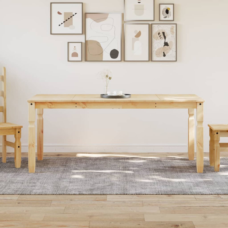 Anesia Solid Wood Dining Table, 90cm W x 180cm L, Brown