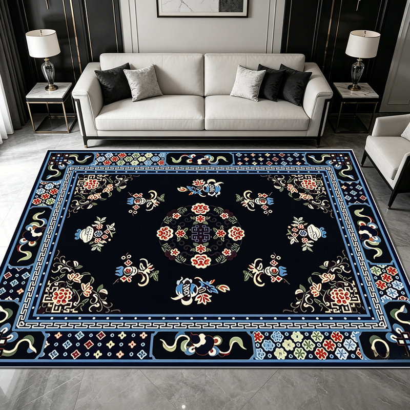1PC Vintage Floral Persian Traditional area rugs for Living Room, Soft and Comfortable, Suitable for all seasons, easy-to-maintain, machine washable Indoor floor mat, Under Table Farmhouse suitable for dining room, bedroom, foyer, home office,