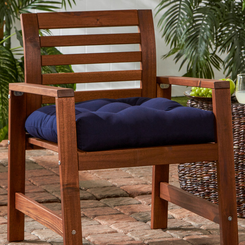 Coussin de chaise d'extérieur Royzell Sunbrella, Toile bleu marine