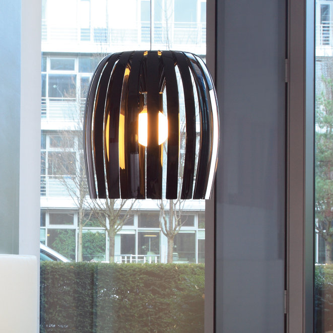 Josephine 48cm H Plastic Oval Pendant Shade ( Screw On ), Black