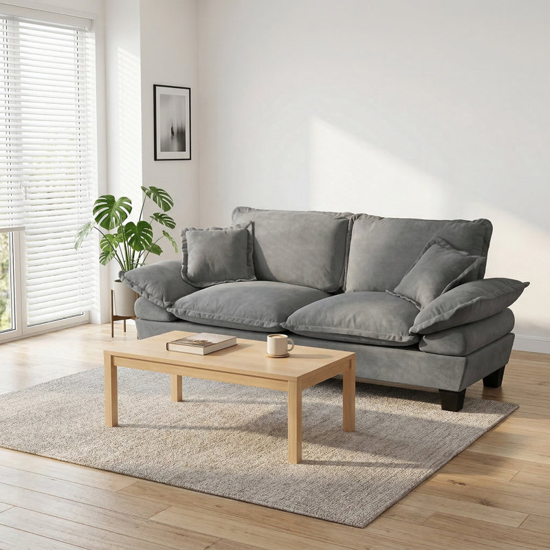 Causeuse modulaire 2 places avec accoudoirs courbés, Gris