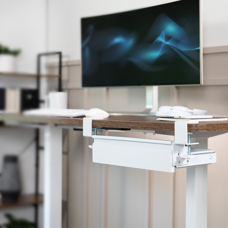 VIVO Black Space Saving 16" Clamp-on Under Desk Storage Drawer without Shell, White