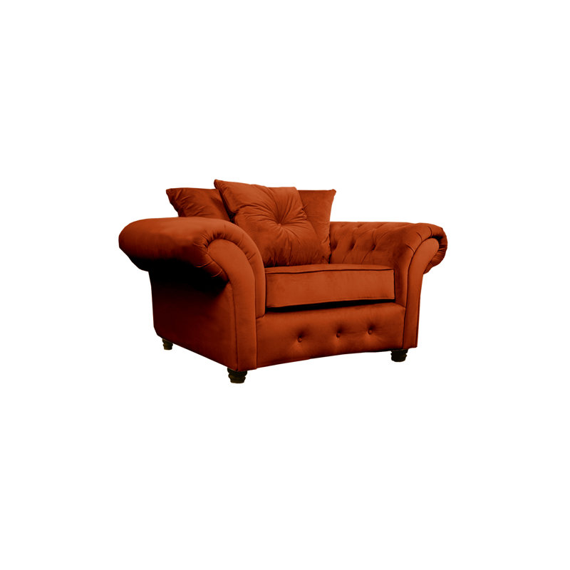 Lila Velvet Chesterfield Chair, Rust