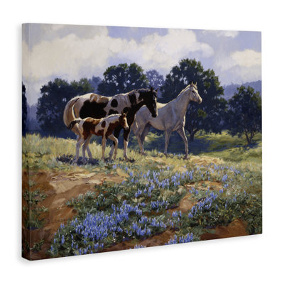 «Horse Family in Floral Meadow», art mural par Claire Goldrick