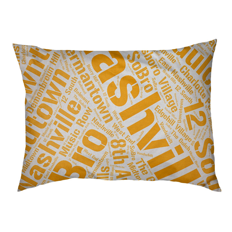 Coussin de chien « districts », Grand (l 40 po x P 30 po x H 14 po), Orange, Nashville