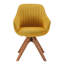 Fauteuil pivotant 23 po en tissu jaune et naturel