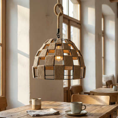 Fairview 1 - Light Hemp Rope Single Pendant